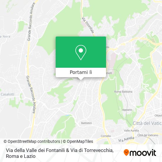 Mappa Via della Valle dei Fontanili & Via di Torrevecchia
