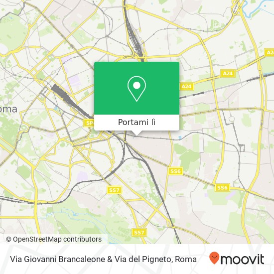 Mappa Via Giovanni Brancaleone & Via del Pigneto