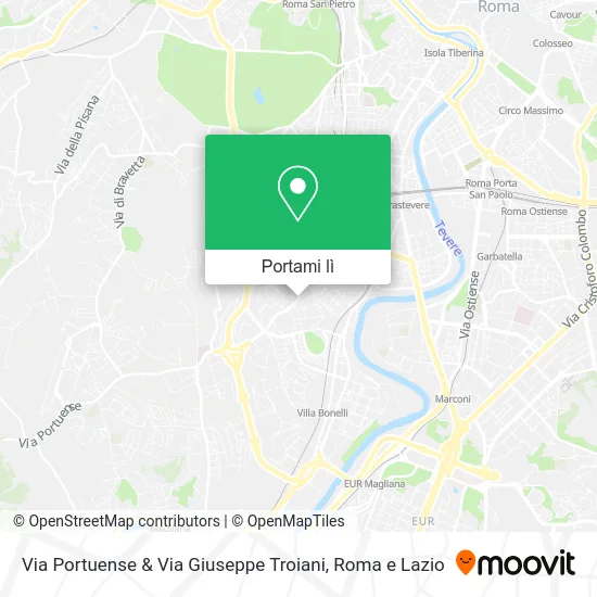 Mappa Via Portuense & Via Giuseppe Troiani