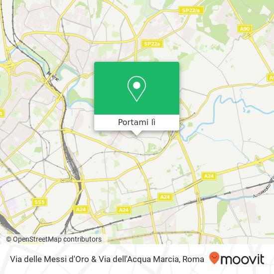 Mappa Via delle Messi d'Oro & Via dell'Acqua Marcia