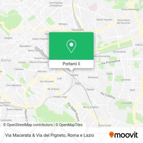 Mappa Via Macerata & Via del Pigneto