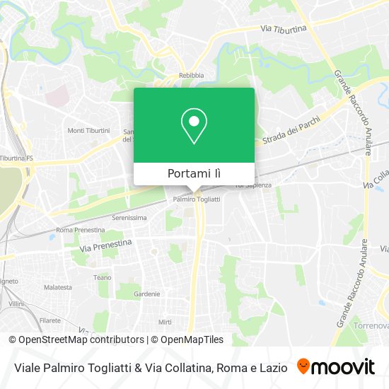 Mappa Viale Palmiro Togliatti & Via Collatina