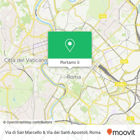 Mappa Via di San Marcello & Via dei Santi Apostoli