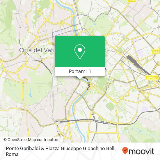 Mappa Ponte Garibaldi & Piazza Giuseppe Gioachino Belli