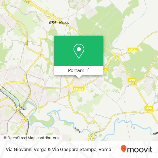 Mappa Via Giovanni Verga & Via Gaspara Stampa