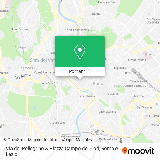 Mappa Via del Pellegrino & Piazza Campo de' Fiori