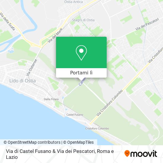 Mappa Via di Castel Fusano & Via dei Pescatori