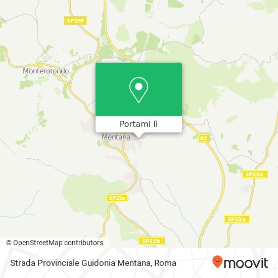 Mappa Strada Provinciale Guidonia Mentana