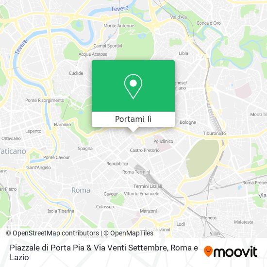 Mappa Piazzale di Porta Pia & Via Venti Settembre