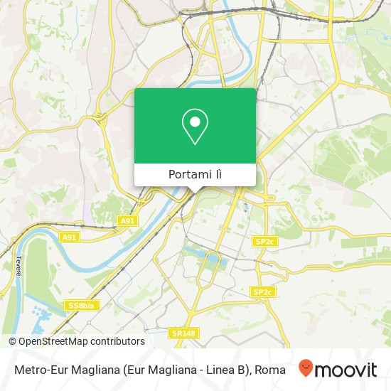 Mappa Metro-Eur Magliana (Eur Magliana - Linea B)