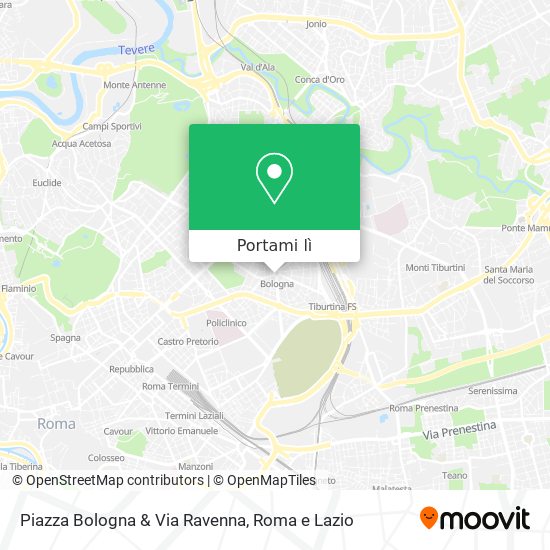 Mappa Piazza Bologna & Via Ravenna