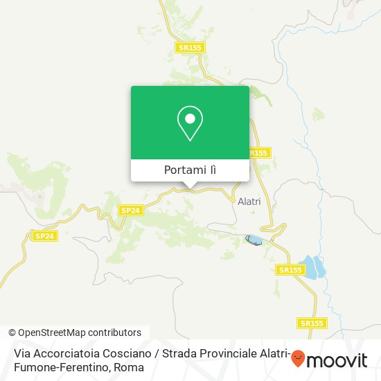 Mappa Via Accorciatoia Cosciano / Strada Provinciale Alatri-Fumone-Ferentino