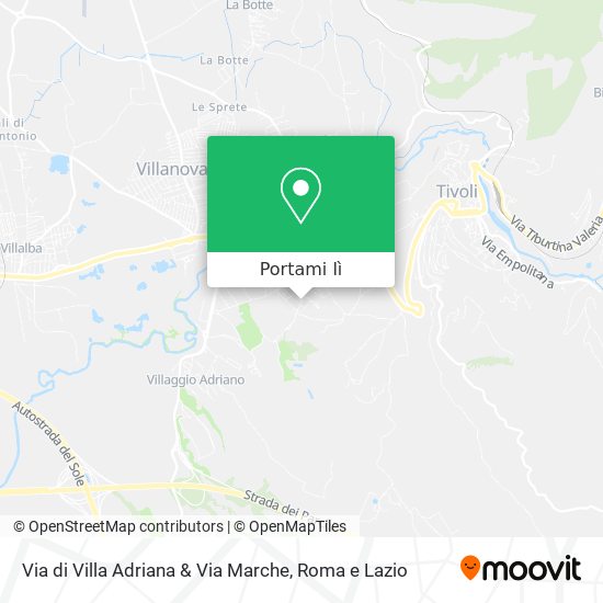 Mappa Via di Villa Adriana & Via Marche