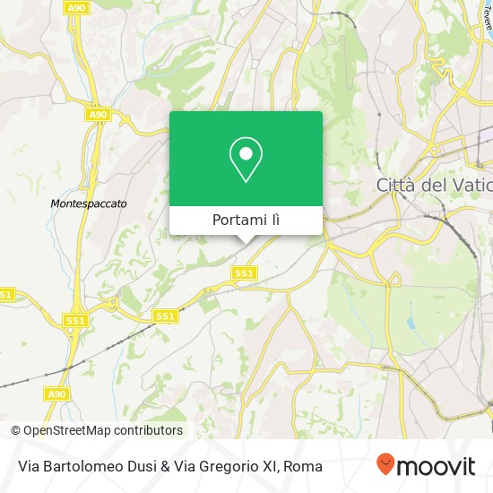 Mappa Via Bartolomeo Dusi & Via Gregorio XI