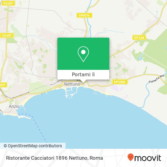 Mappa Ristorante Cacciatori 1896 Nettuno