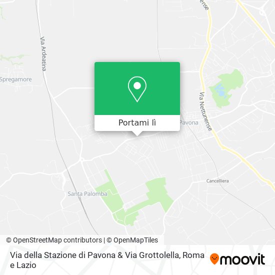 Mappa Via della Stazione di Pavona & Via Grottolella