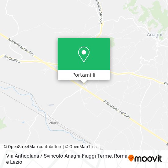 Mappa Via Anticolana / Svincolo Anagni-Fiuggi Terme