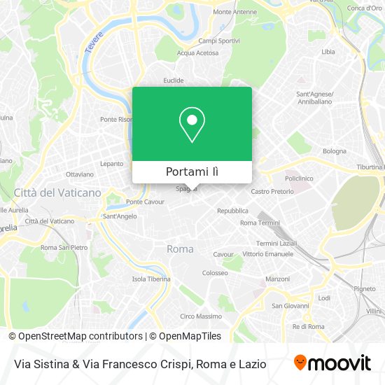 Mappa Via Sistina & Via Francesco Crispi