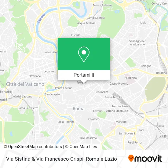 Mappa Via Sistina & Via Francesco Crispi