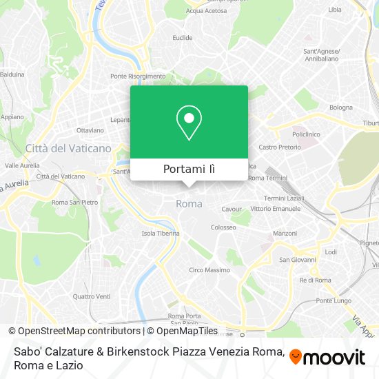 Mappa Sabo' Calzature & Birkenstock Piazza Venezia Roma