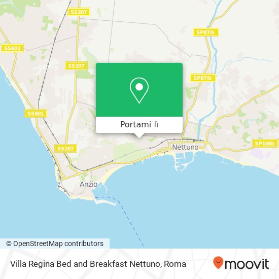 Mappa Villa Regina Bed and Breakfast Nettuno