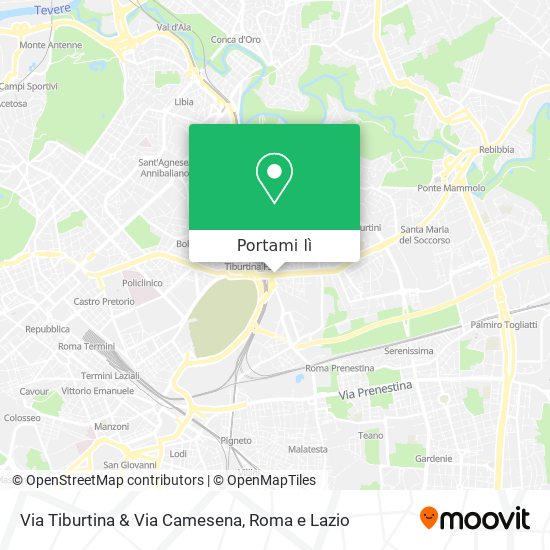 Mappa Via Tiburtina & Via Camesena