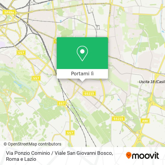 Mappa Via Ponzio Cominio / Viale San Giovanni Bosco