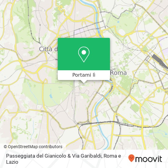 Mappa Passeggiata del Gianicolo & Via Garibaldi