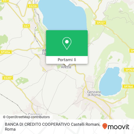 Mappa BANCA DI CREDITO COOPERATIVO Castelli Romani