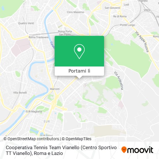 Mappa Cooperativa Tennis Team Vianello (Centro Sportivo TT Vianello)
