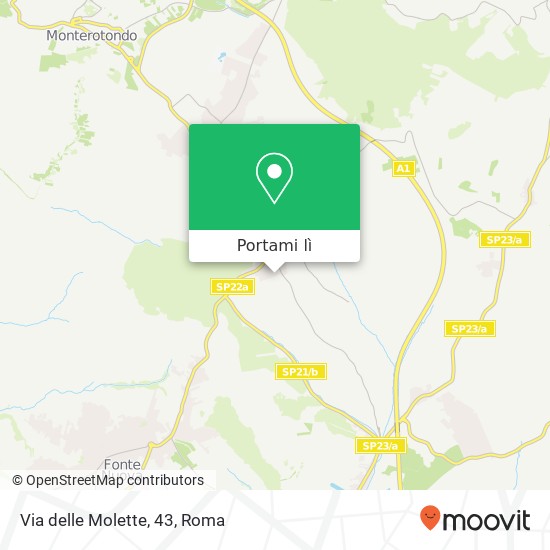 Mappa Via delle Molette, 43