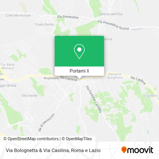 Mappa Via Bolognetta & Via Casilina