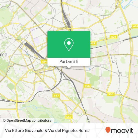 Mappa Via Ettore Giovenale & Via del Pigneto