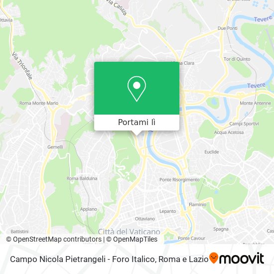 Mappa Campo Nicola Pietrangeli - Foro Italico