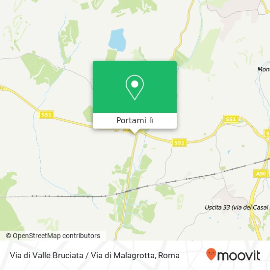 Mappa Via di Valle Bruciata / Via di Malagrotta