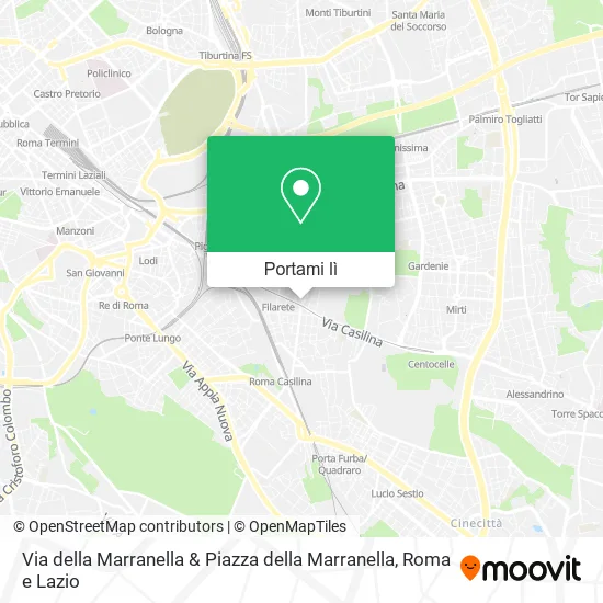Mappa Via della Marranella & Piazza della Marranella