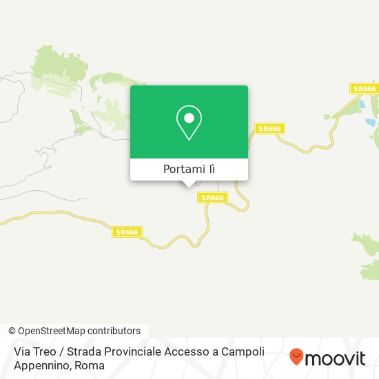 Mappa Via Treo / Strada Provinciale Accesso a Campoli Appennino