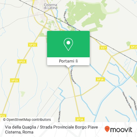 Mappa Via della Quaglia / Strada Provinciale Borgo Piave Cisterna