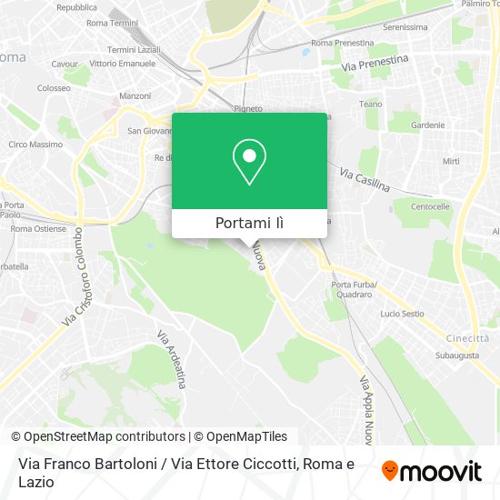Mappa Via Franco Bartoloni / Via Ettore Ciccotti