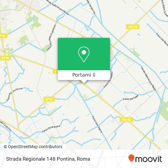 Mappa Strada Regionale 148 Pontina