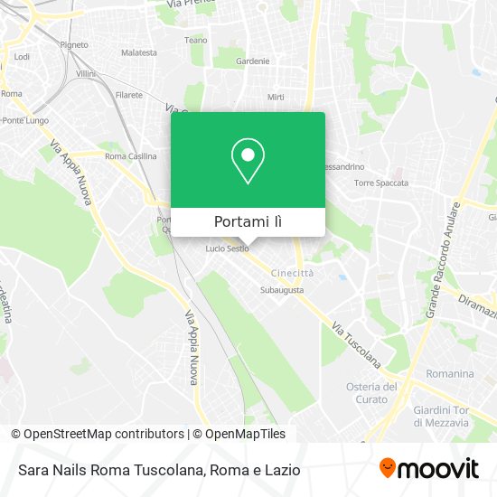 Mappa Sara Nails Roma Tuscolana