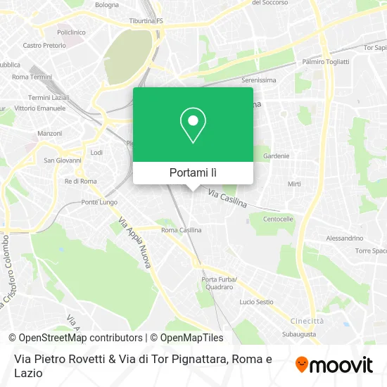 Mappa Via Pietro Rovetti & Via di Tor Pignattara