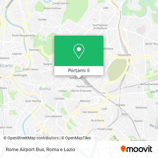 Mappa Rome Airport Bus