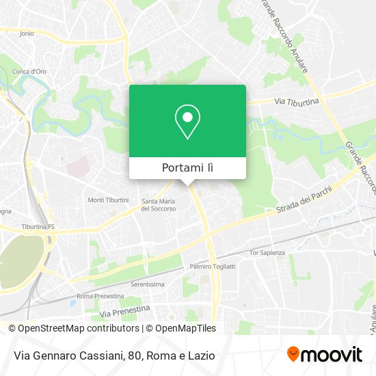Mappa Via Gennaro Cassiani, 80