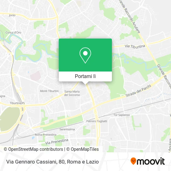 Mappa Via Gennaro Cassiani, 80
