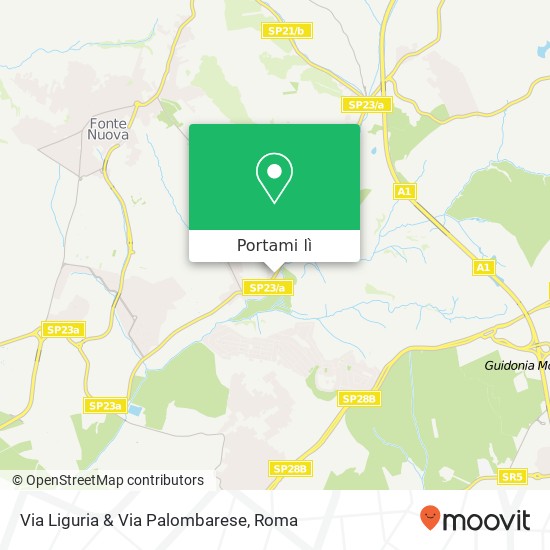 Mappa Via Liguria & Via Palombarese