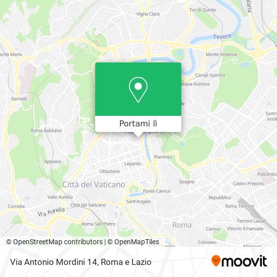 Mappa Via Antonio Mordini 14