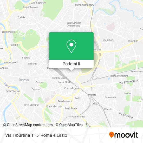 Mappa Via Tiburtina  115
