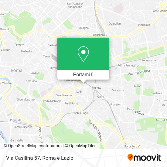 Mappa Via Casilina  57