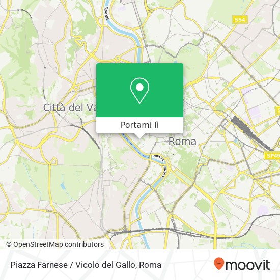 Mappa Piazza Farnese / Vicolo del Gallo